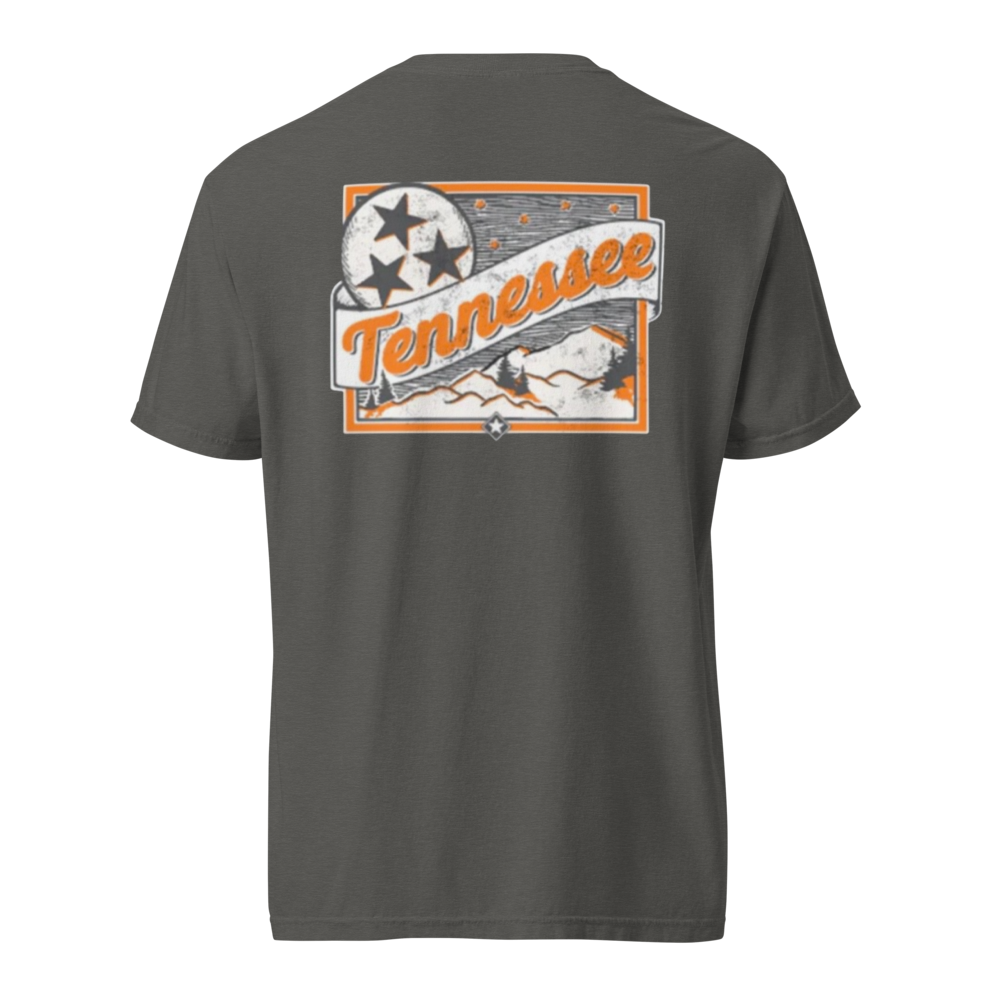 Checkerboard Traditions- "Tennessee Mountains" COMFORT COLOR T- Shirt (Pepper Grey)