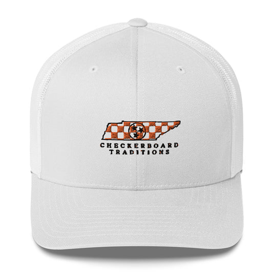 Checkerboard Traditions Snapback Hat (White)