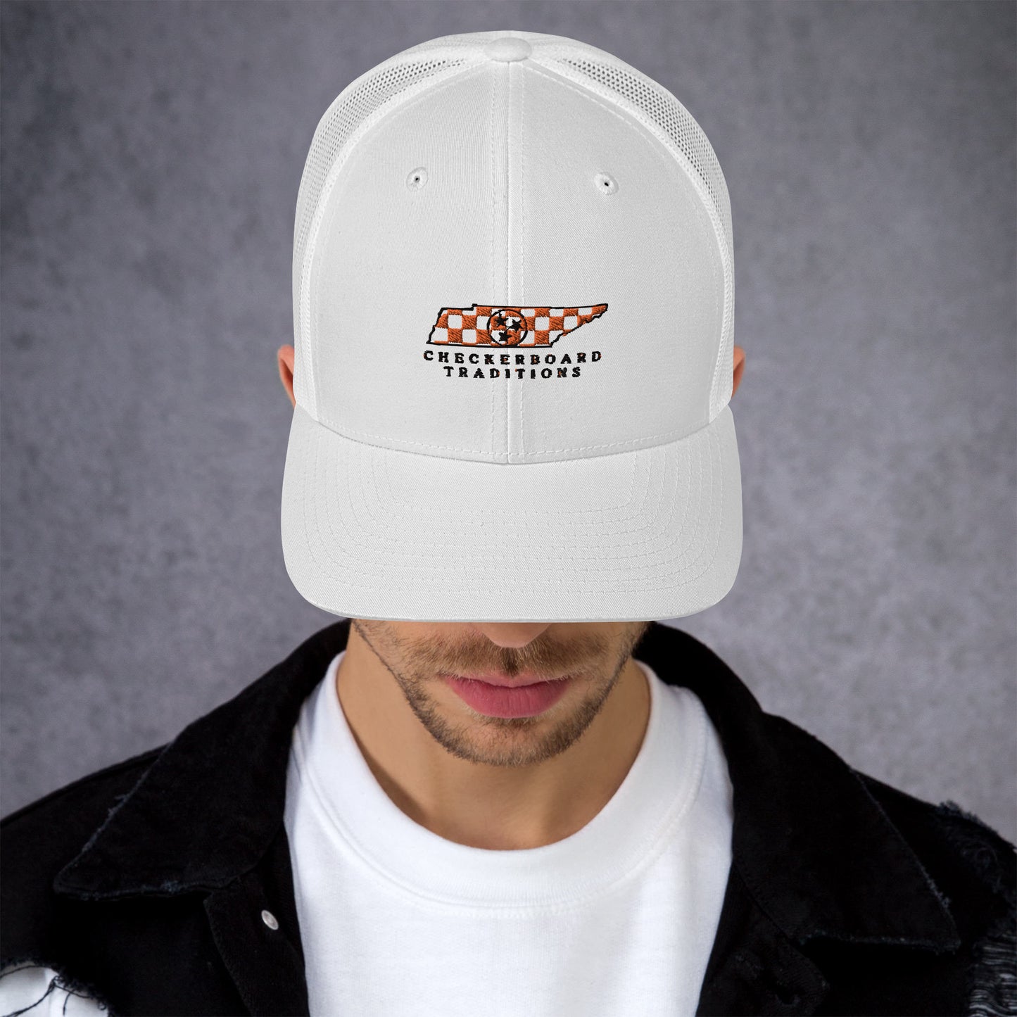 Checkerboard Traditions Snapback Hat (White)