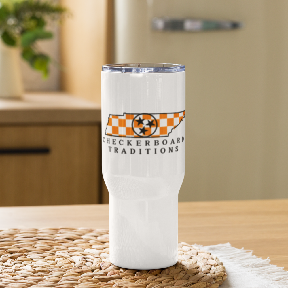 Checkerboard Tradtions- Travel Mug with Handle