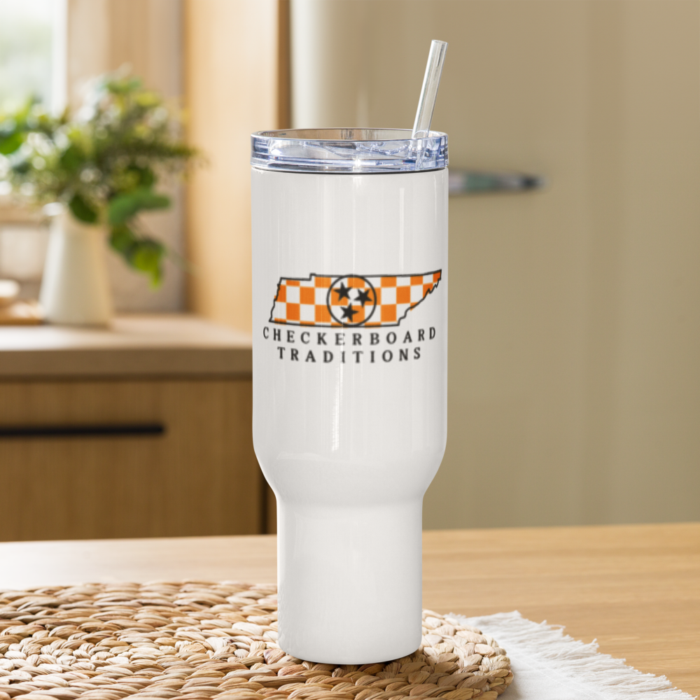 Checkerboard Tradtions- Travel Mug with Handle