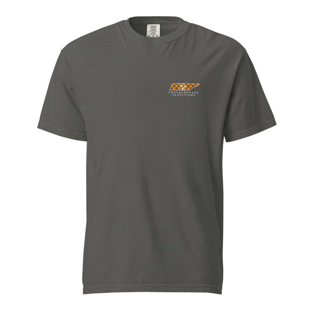 Checkerboard Traditions- "Tennessee Mountains" COMFORT COLOR T- Shirt (Pepper Grey)